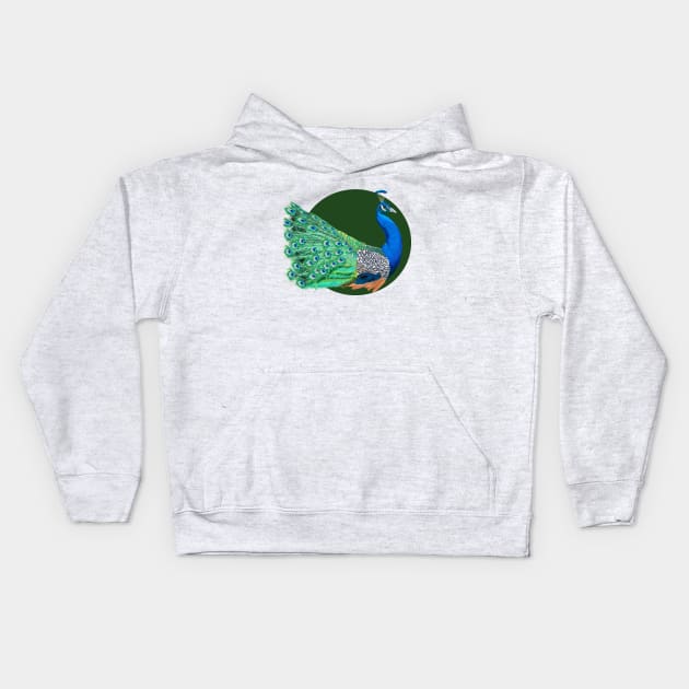 Peacock Kids Hoodie by Khalico